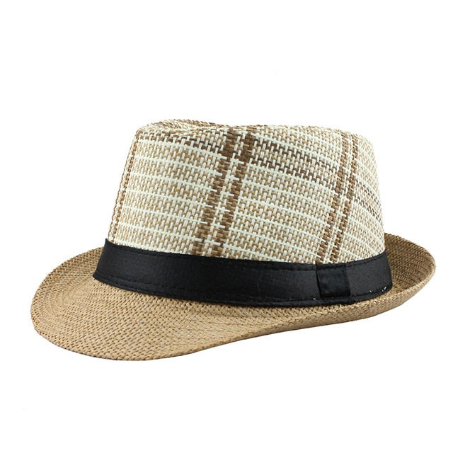 Straw Striped Fedora